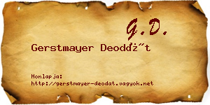 Gerstmayer Deodát névjegykártya