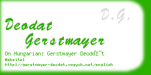 deodat gerstmayer business card